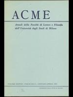 Acme. Vol. XXXVIII. Fascicolo I