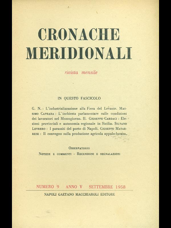 Cronache meridionali 9. Settembre 1958