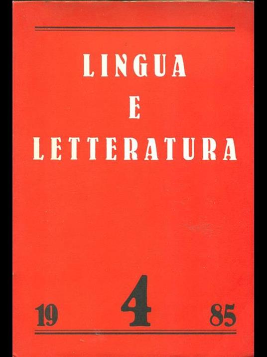 Lingua e letteratura 4. 1985 - 7