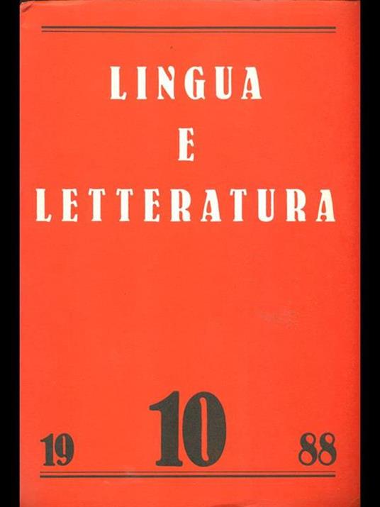 Lingua e letteratura 10. 1988 - 6