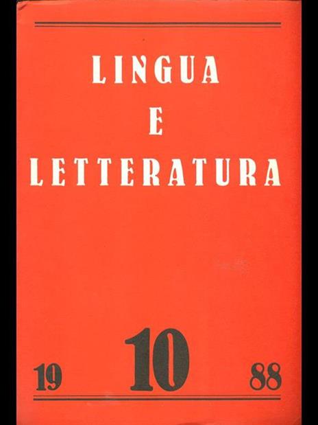 Lingua e letteratura 10. 1988 - copertina