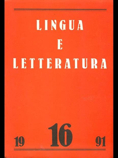 Lingua e letteratura 16. 1991 - 4