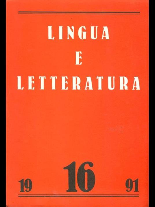 Lingua e letteratura 16. 1991 - 9