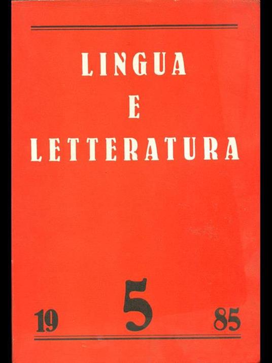 Lingua e letteratura 5. 1985 - copertina
