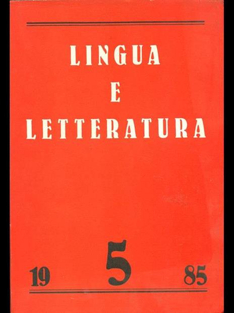 Lingua e letteratura 5. 1985 - 4