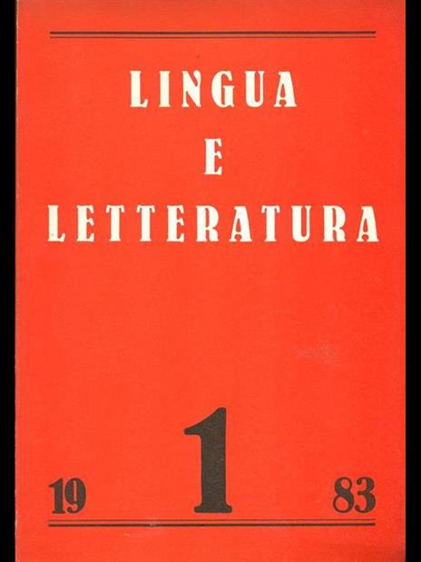 Lingua e letteratura 1. 1983 - copertina