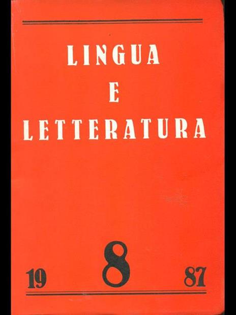 Lingua e letteratura 8. 1987 - 5