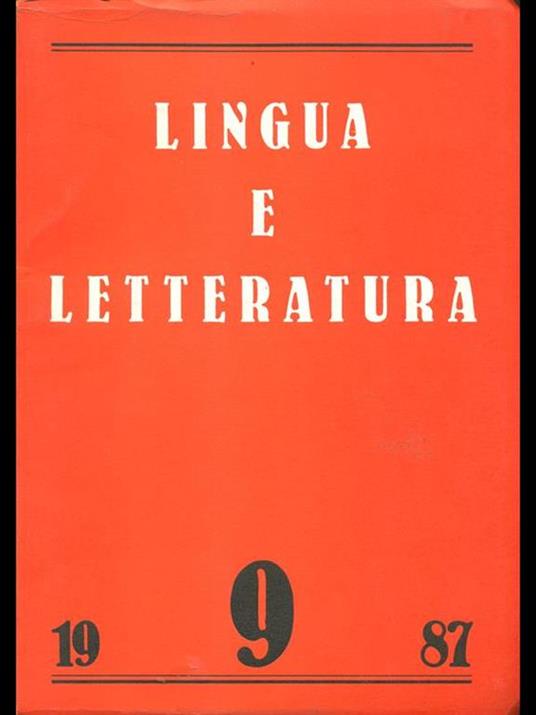 Lingua e letteratura 9. 1987 - 2