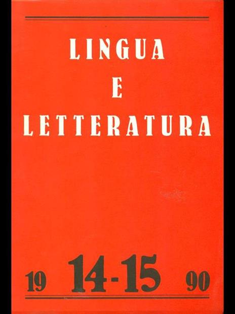 Lingua e letteratura 14/15. 1990 - copertina
