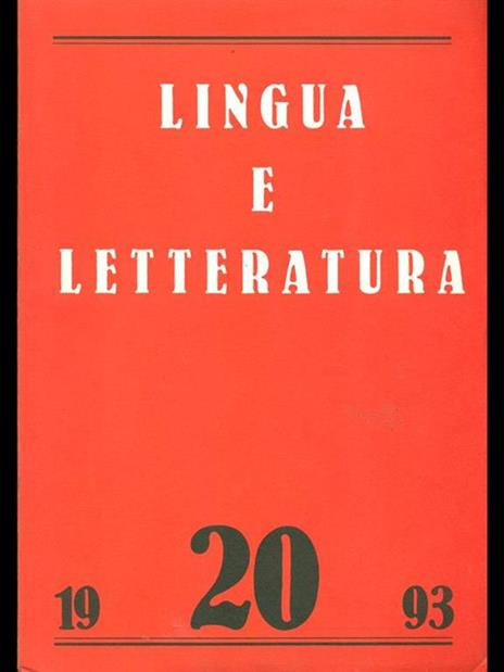 Lingua e letteratura 20. 1993 - 9