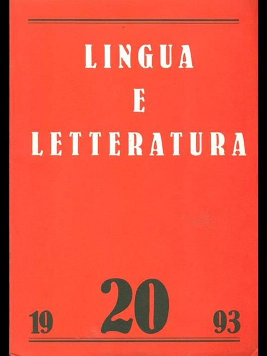 Lingua e letteratura 20. 1993 - 9