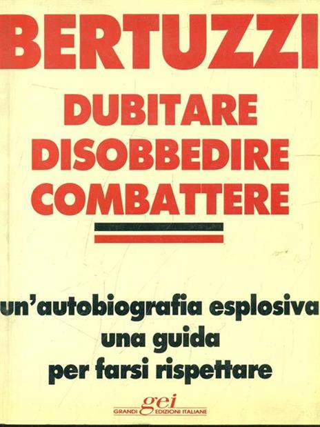 Dubitare disubbedire combattere - Alberto Bertuzzi - copertina