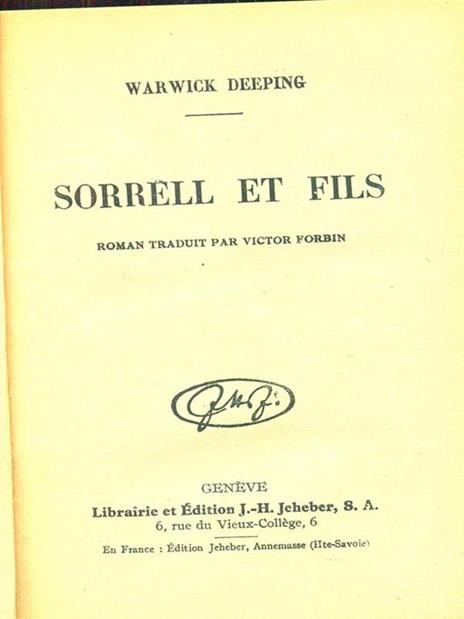 Sorrell et fils - Warwick Deeping - 5