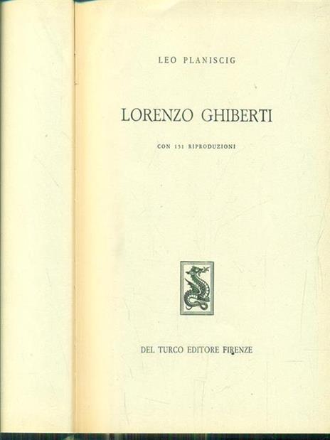 Lorenzo Ghiberti - Leo Planiscig - copertina