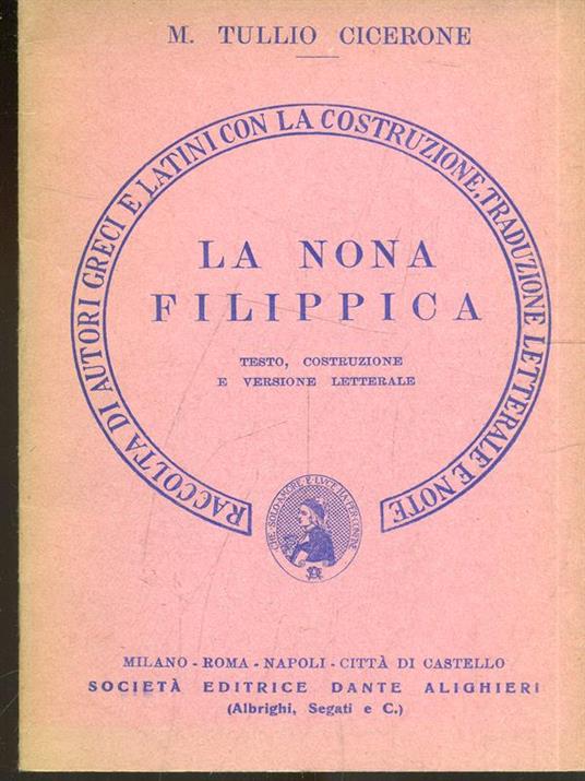 La nona filippica - Tullio M Cicerone - copertina