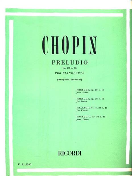 Preludio Op. 28 N. 15 per pianoforte - Fryderyk Chopin - copertina