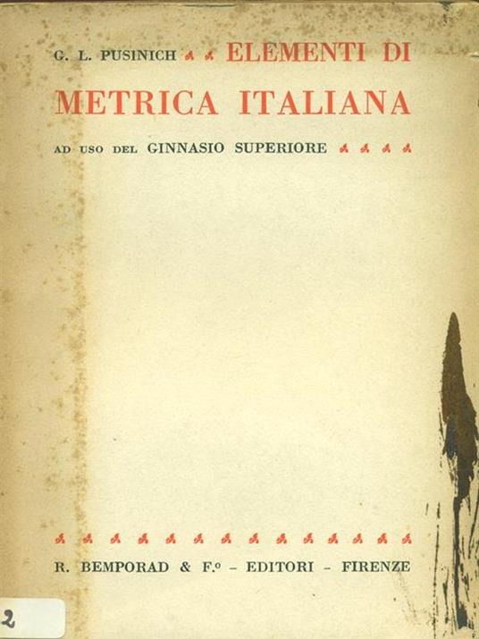 Elementi di metrica Italiana - copertina