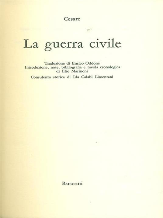 La guerra civile - G. Giulio Cesare - copertina