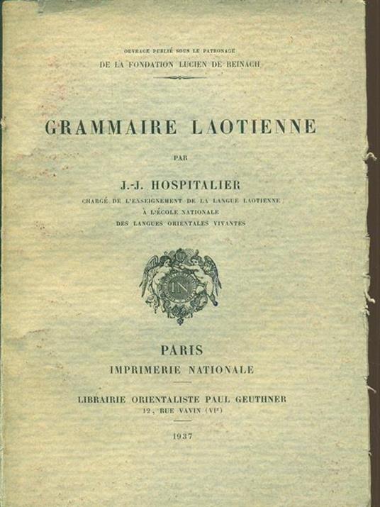 Grammaire laotienne - Johann J. Winckelmann - 9