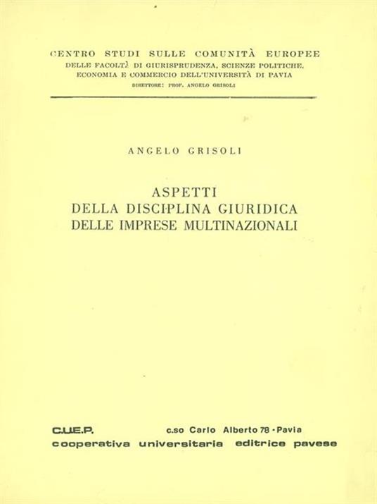 Aspetti della disciplina giuridica delle imprese multinazionali - Angelo Grisoli - 3