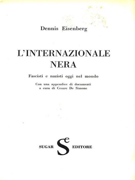 L' internazionale nera - Dennis Eisenberg - copertina