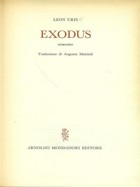Exodus - Leon M. Uris - copertina