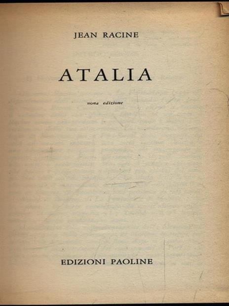 Atalia - Jean Racine - copertina