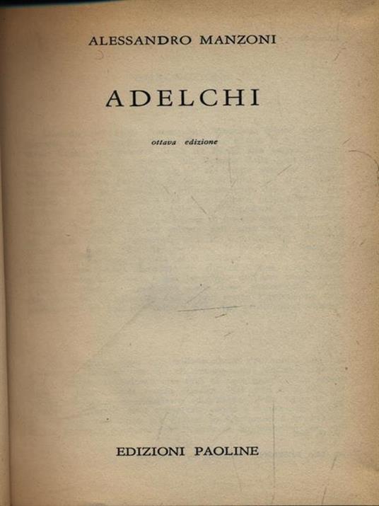 Adelchi - Alessandro Manzoni - copertina