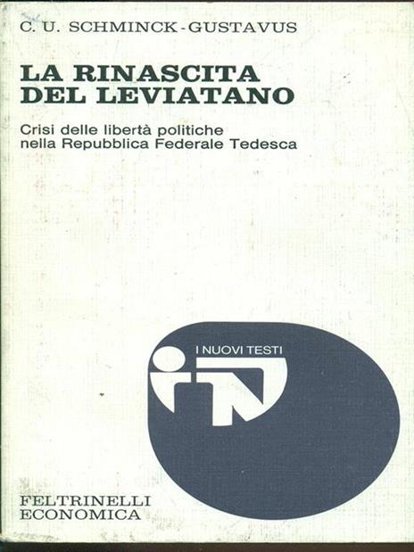 La rinascita del Leviatano - Christoph U. Schminck-Gustavus - copertina