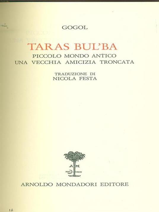 Tartas bul'ba - Nikolaj Gogol' - copertina