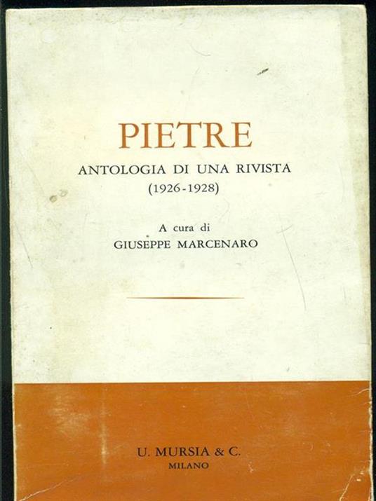 Pietre-antologia di una rivista 1926-1928 - Giuseppe Marcenaro - copertina