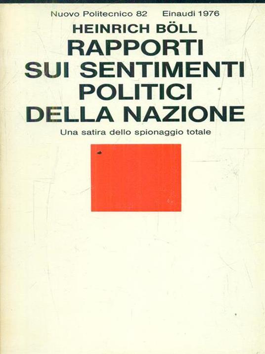 Rapporti sui sentimenti politici della nazione - Heinrich Böll - copertina