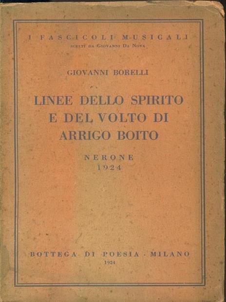 Linee dello spirito e del voltodi Arrigo Boito - copertina