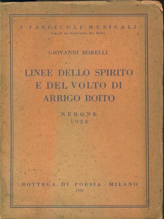 Linee dello spirito e del voltodi Arrigo Boito - copertina