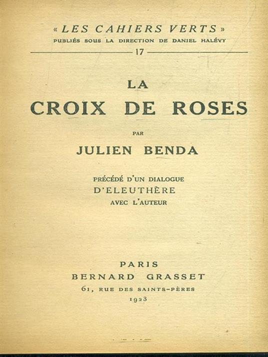 La croix de roses - Julien Benda - copertina