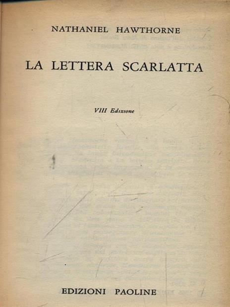 La lettera scarlatta - Nathaniel Hawthorne - copertina