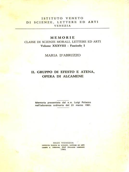 Il gruppo di Efesto e Atena, opera di Alcamene - Maria D'Abruzzo - 2