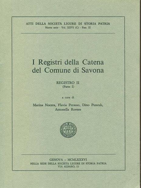 I registri della Catena del Comune di Savona registro II parte I - 4