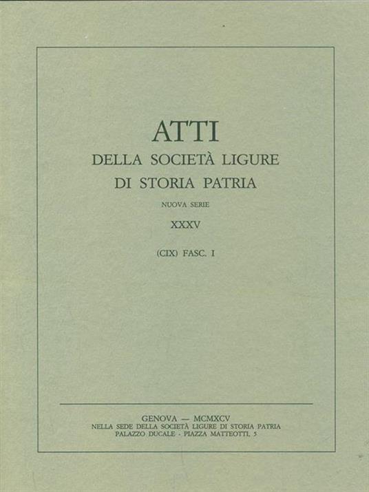 Atti della societa ligure di storia patria. Vol. XXXV Fasc I - 10