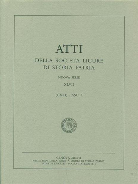 Atti della societa ligure di storia patria. Vol. XLVII Fasc I - 10