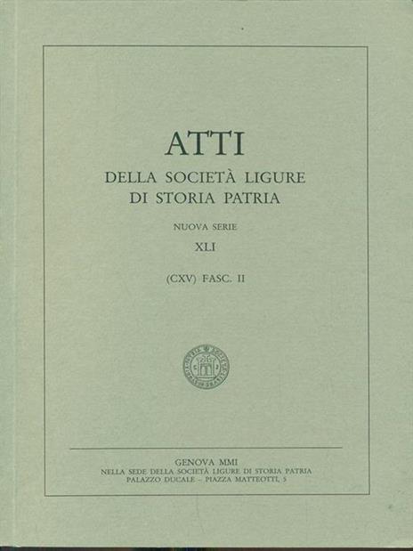 Atti della societa ligure di storia patria. Vol. XLI Fasc II - 5