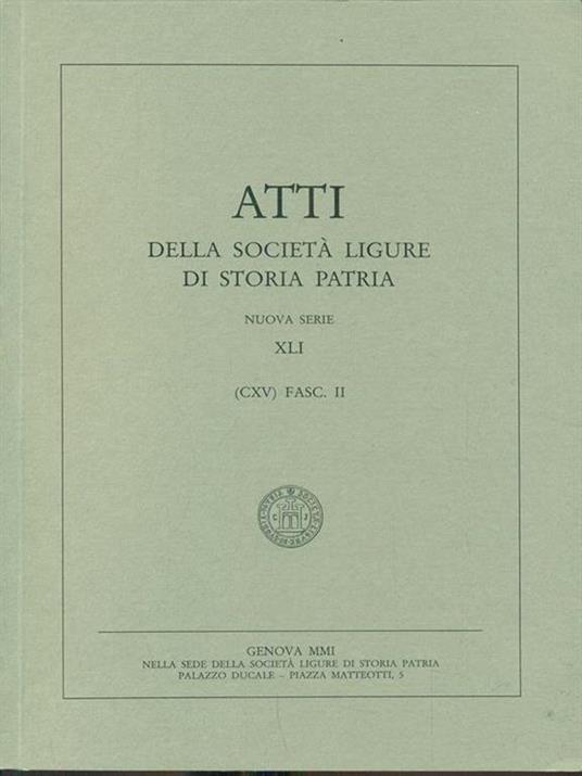 Atti della societa ligure di storia patria. Vol. XLI Fasc II - 5