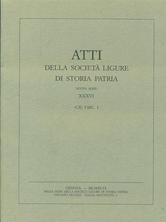 Atti della societa ligure di storia patria. Vol. XXXVI Fasc I - 7