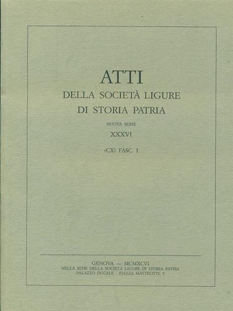 Atti della societa ligure di storia patria. Vol. XXXVI Fasc I - 10