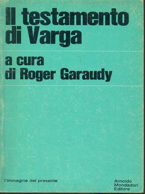 Il testamento di Varga - Roger Garaudy - copertina
