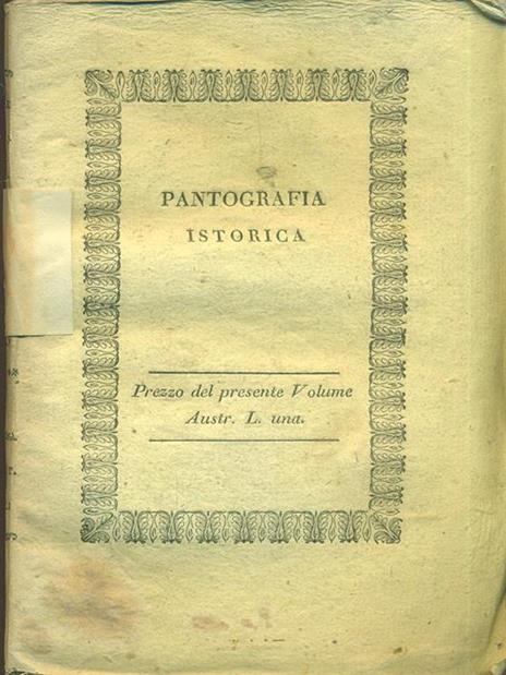 Pantografia Istorica. Vol. XXXV - Bernardo Bellini - copertina