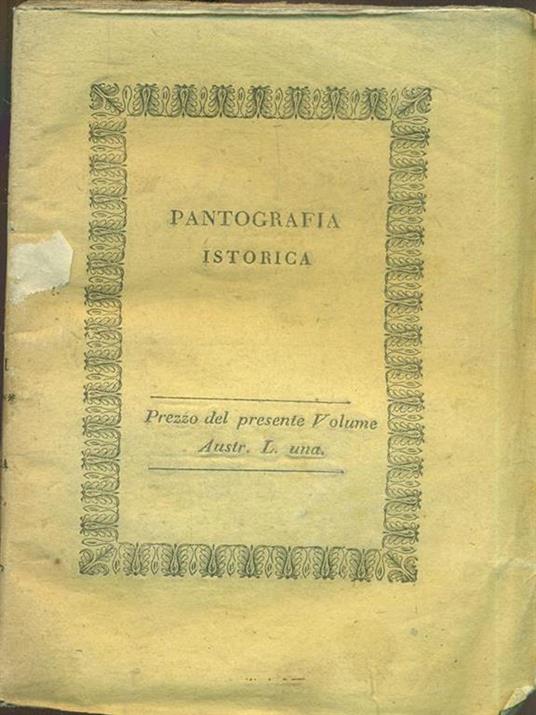 Pantografia Istorica. Vol. XXXII - Bernardo Bellini - copertina