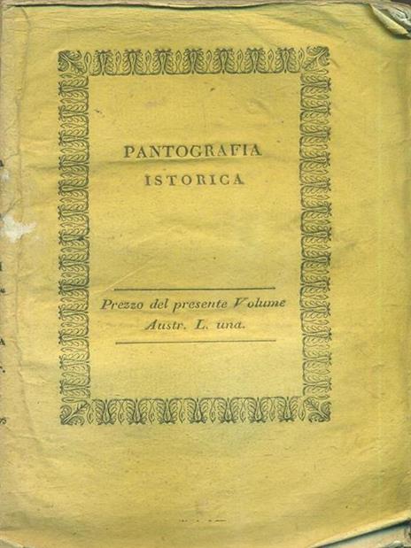 Pantografia Istorica. Vol. XXXVI - Bernardo Bellini - copertina