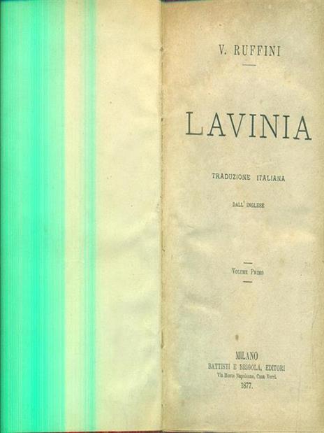 Lavinia vol I e II - V. Ruffini - copertina