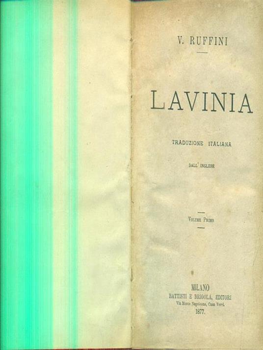 Lavinia vol I e II - V. Ruffini - copertina